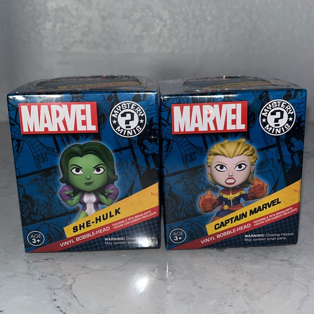 Marvel sealed NWT She-Hulk and Captain Marvel mystery minis